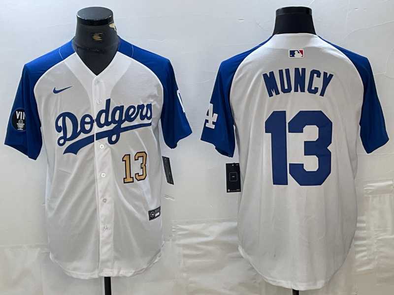 Men's Los Angeles Dodgers #13 Max Muncy Number White Blue Fashion Stitched Cool Base Limited Jerseys,We sell and wholesale Men's Los Angeles Dodgers #13 Max Muncy Number White Blue Fashion Stitched Cool Base Limited Jerseys on line form chian!